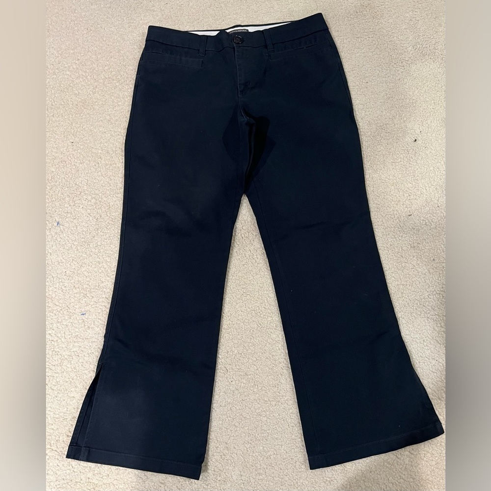 Banana Republic stretch, navy flare bottom cotton blend pants, size 12